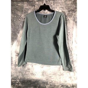 Wuboru Shirt Women’s Green Pull Over Long Sleeve Adult Size Extra Large